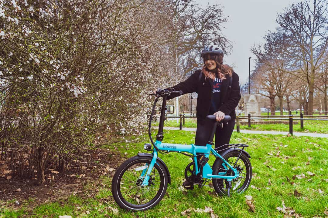 Rider exploring London on E-Gorides e-bike